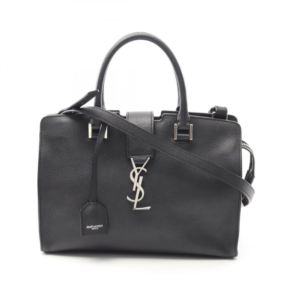Saint Laurent YSL Cabas Handbag Leather Black